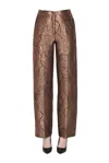 Forte Forte Jacquard Fabric Trousers In Brown