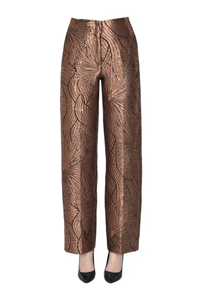 Forte Forte Jacquard Fabric Trousers In Brown