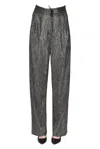 Forte Forte Jacquard Fabric Trousers With Lurex In Gray