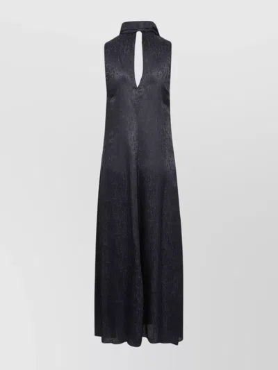 Forte Forte Jacquard Scarf Dress With Backless Halter Neck In Black