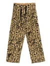 Forte Forte Animal Print Wide Leg Straight Trousers In Neutral