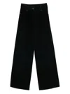 Forte Forte Velvet Wide-leg Trousers Pockets In Green