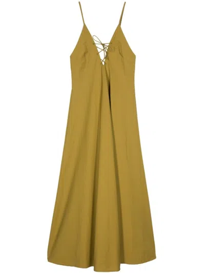 FORTE FORTE KHAKI COTTON LONG DRESS