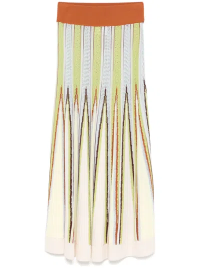 Forte Forte Knitted Midi Skirt In Green