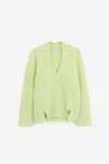 Forte Forte V-neck Ribbed Jumper In Lime