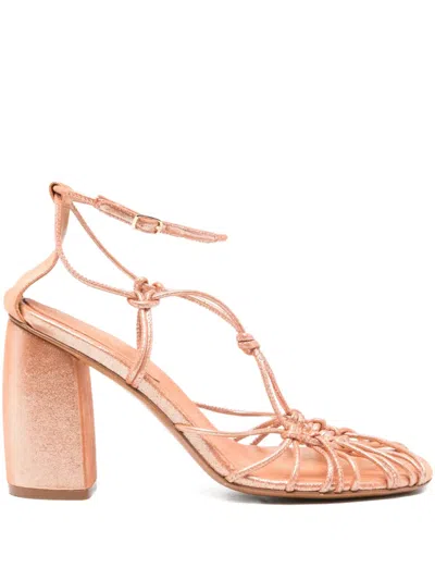 Forte Forte Knot-detail Heeled Sandals In Pink