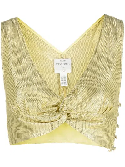 Forte Forte Schimmre Cropped-top In Yellow