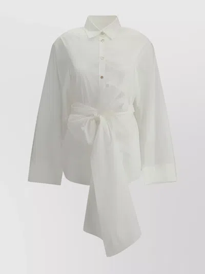 Forte Forte Knotted Shirt Featuring Cut-out Detail In White