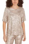 Forte Forte La Danza Del Mare Sequins T-shirt In Silver In Silver
