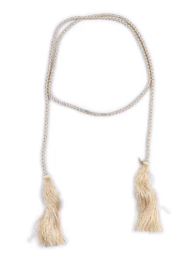 FORTE FORTE LACE BELT WITH CRYSTALS AND TASSELS INSERT