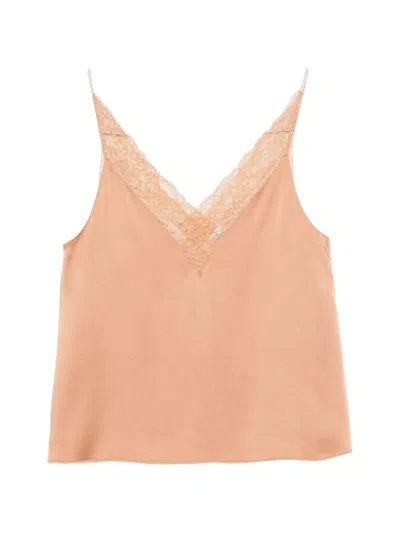 Forte Forte Lace Detail V-necked Top In Brown