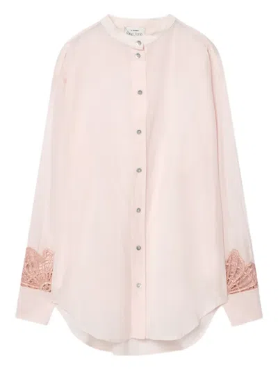 Forte Forte Lace-embellished Shirt In Pink