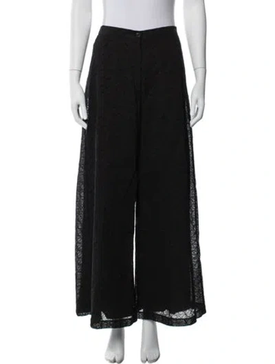 Pre-owned Forte Forte Lace Pattern Wide Leg Pants In Black