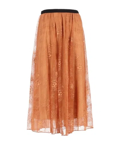 Forte Forte Lace Skirt In Orange