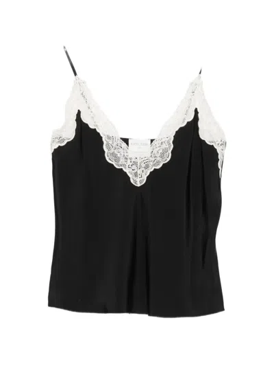 Forte Forte Lace-trim Top In Black