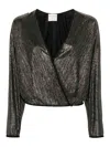 FORTE FORTE LAM PIED DE POULE CROSSED SHIRT
