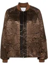 Forte Forte Golden Sunrise Jacquard Bomber Jacket In Copper In Brown