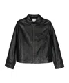 FORTE FORTE LAPEL LEATHER JACKET