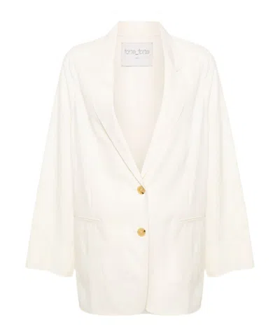FORTE FORTE LAPEL LONG-SLEEVED SUIT COAT