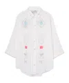 Forte Forte Halfsleeve Voile Shirt With Oniric Blossom Embroidery Pattern
