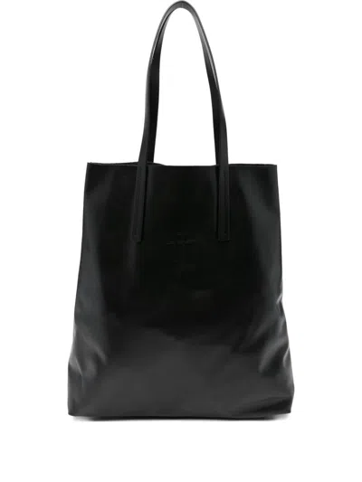 Forte Forte Large Leather Shopping Bag In Black