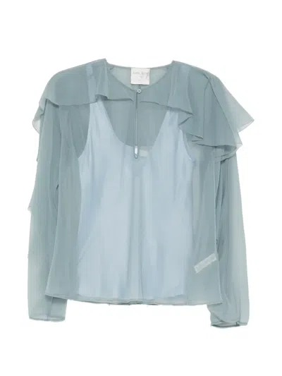 Forte Forte Layered Blouse In Blue
