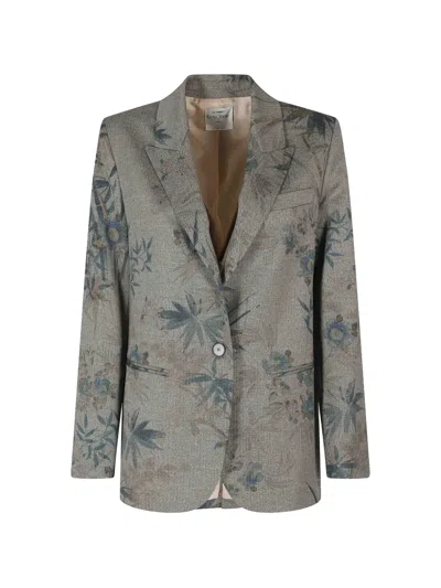 Forte Forte Le Bambou Secret Single-breasted Blazer In Gray
