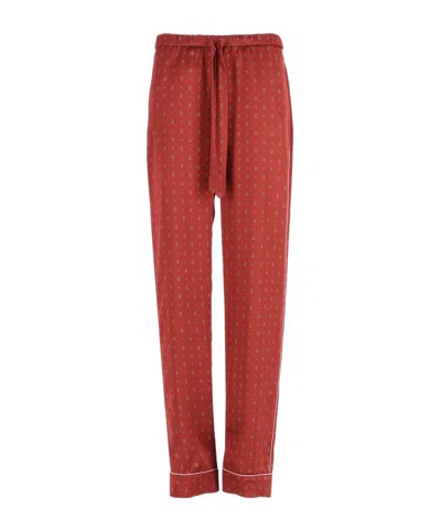 Forte Forte Le Club Print Satin-finish Pajamas In Red