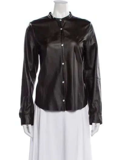 Pre-owned Forte Forte Leather Biker Jacket In Gray