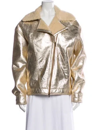 Pre-owned Forte Forte Leather Biker Jacket In Neutral