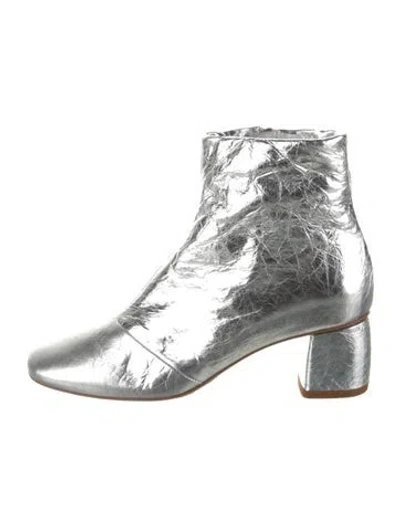 Pre-owned Forte Forte Leather Boots W/ Tags In Silver