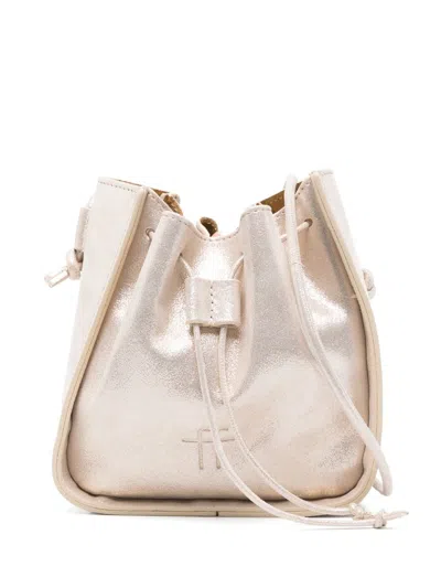 Forte Forte Leather Bucket Bag In Gray