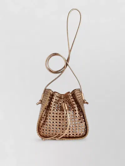 Forte Forte Leather Bucket Bag Woven Metallic Strap