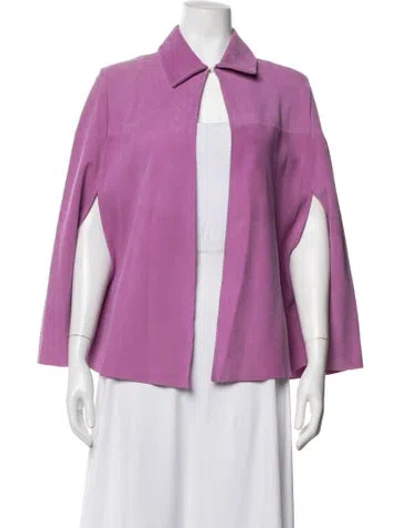 Pre-owned Forte Forte Leather Cape In Purple