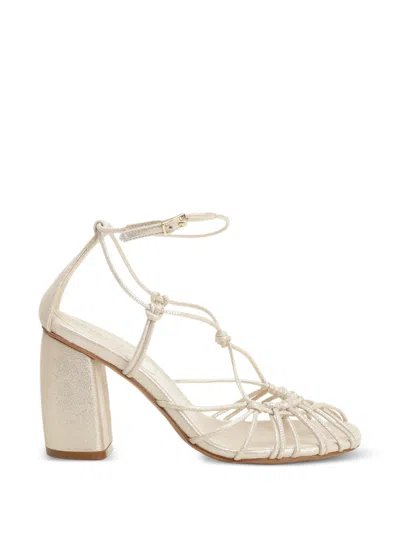 Forte Forte Leather Heel Sandals In Silver