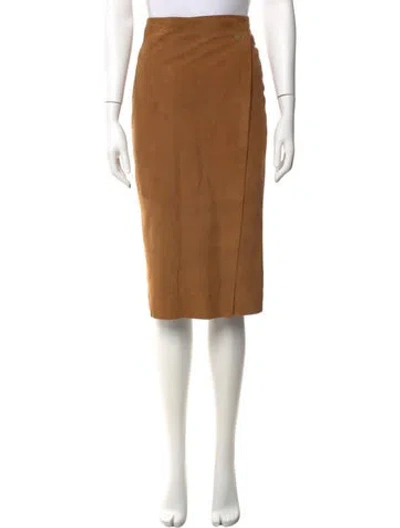 Pre-owned Forte Forte Leather Knee-length Skirt In Orange