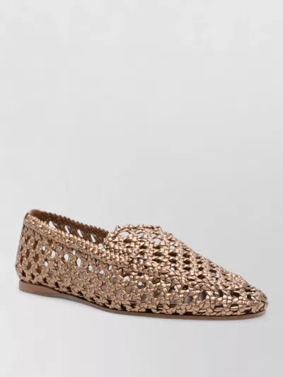 Forte Forte Leather Loafers Round Toe Flat Sole In Gold