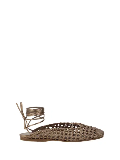 FORTE FORTE LEATHER NET-EFFECT MULES