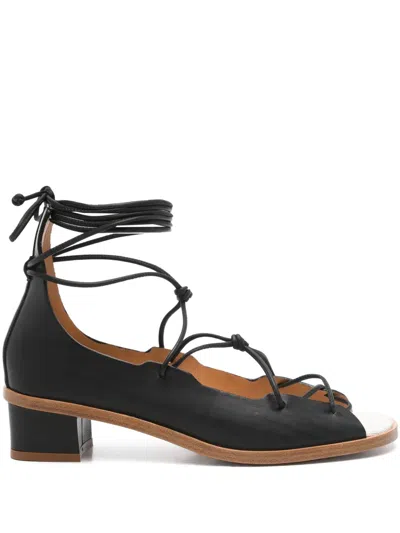 Forte Forte Leather Sandals In Black