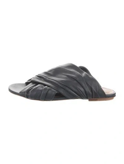 Pre-owned Forte Forte Leather Slides In Black