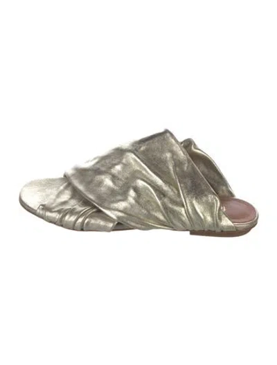 Pre-owned Forte Forte Leather Slides In Gold