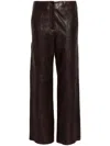 Forte Forte Leather Straight-leg Trousers In Brown