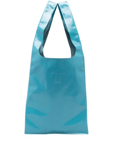 Forte Forte Leather Tote Bag In Blue