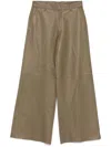 Forte Forte Leather Trousers In Brown