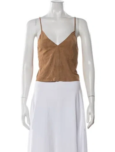 Pre-owned Forte Forte Leather V-neck Top In White