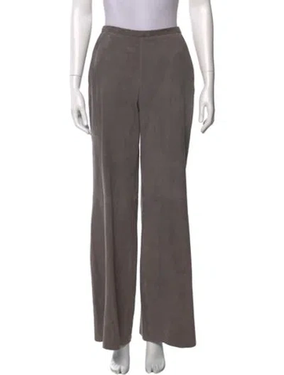 Pre-owned Forte Forte Leather Wide Leg Pants In Gray