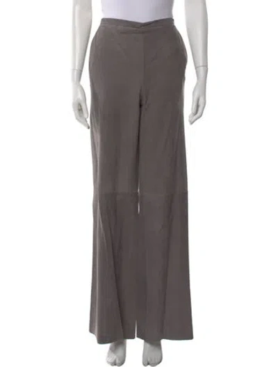 Pre-owned Forte Forte Leather Wide Leg Pants W/ Tags In Gray