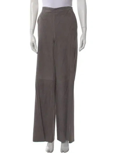 Pre-owned Forte Forte Leather Wide Leg Pants W/ Tags In Gray