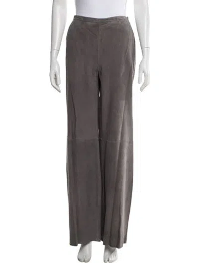 Pre-owned Forte Forte Leather Wide Leg Pants W/ Tags In Gray