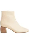 Forte Forte Leather Wood-heel Boots In Neutral